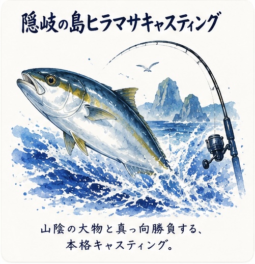 隠岐の島ヒラマサキャスティング